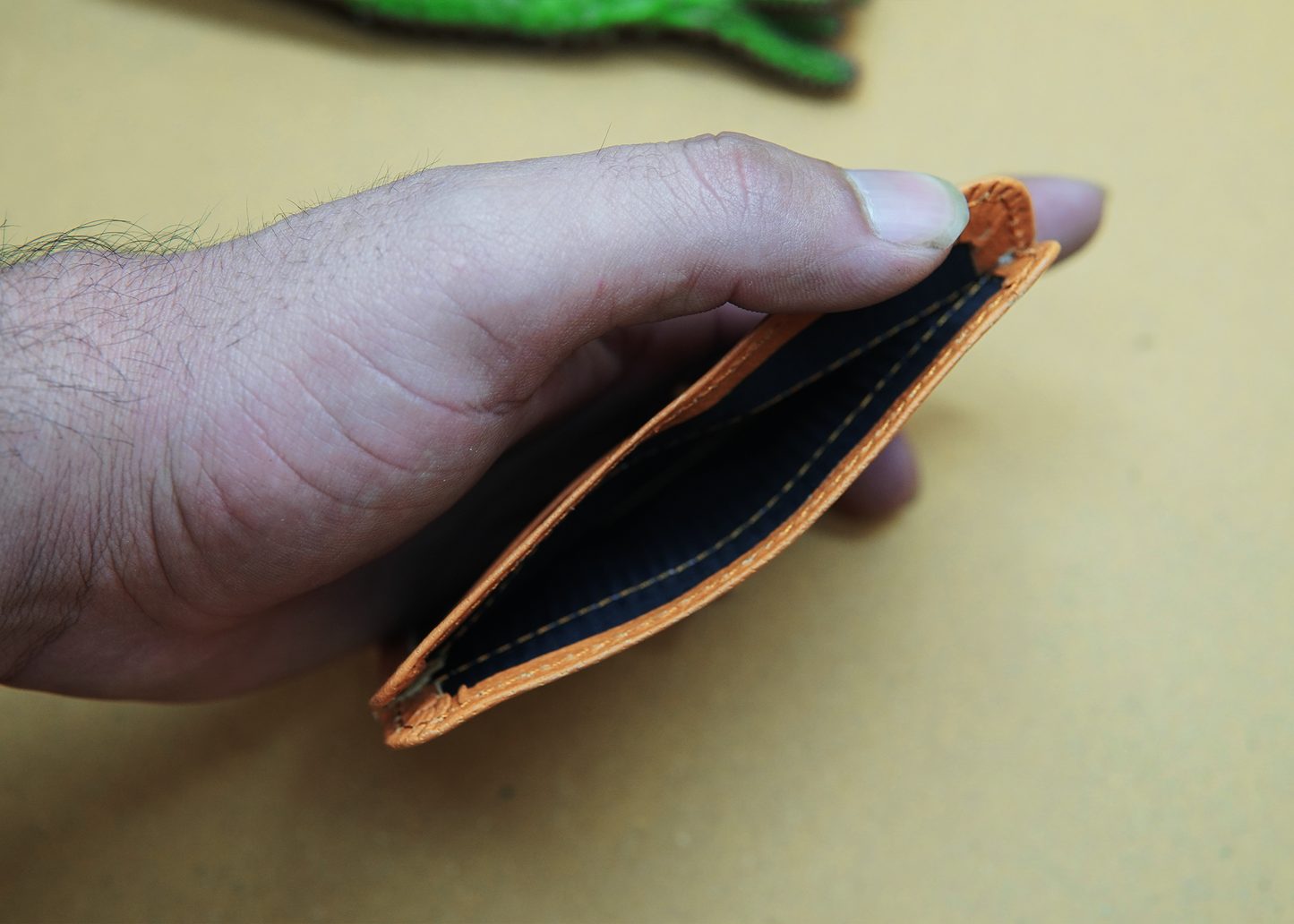 "Trendy and durable leather card holder wallet for men – sleek and lightweight design."