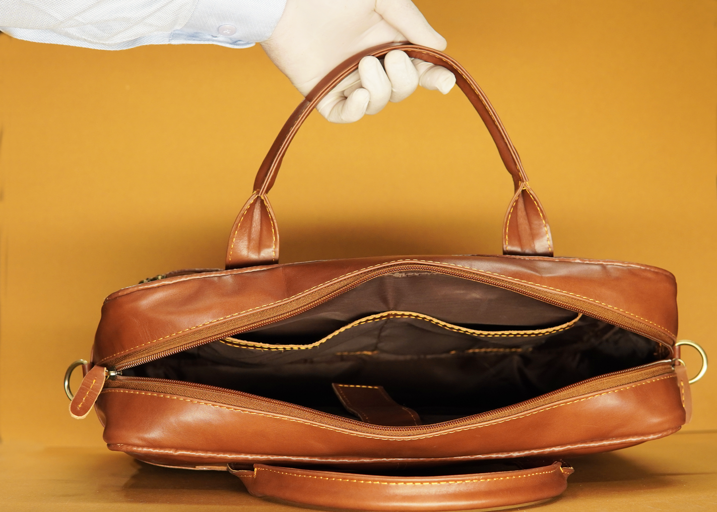 Professional office bag for men, crafted from genuine leather