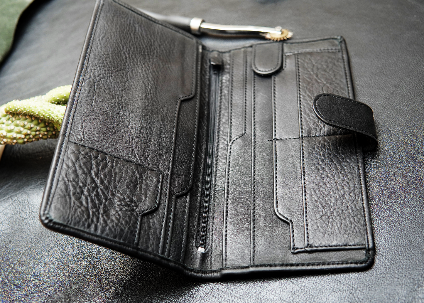 Sleek and sophisticated black leather wallet with premium craftsmanship