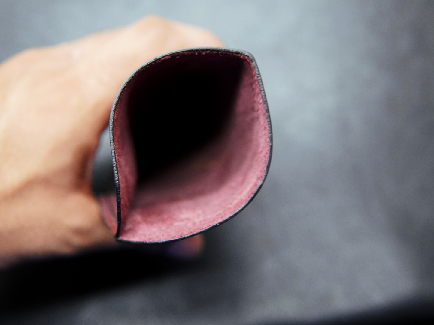 red glasses case inner view