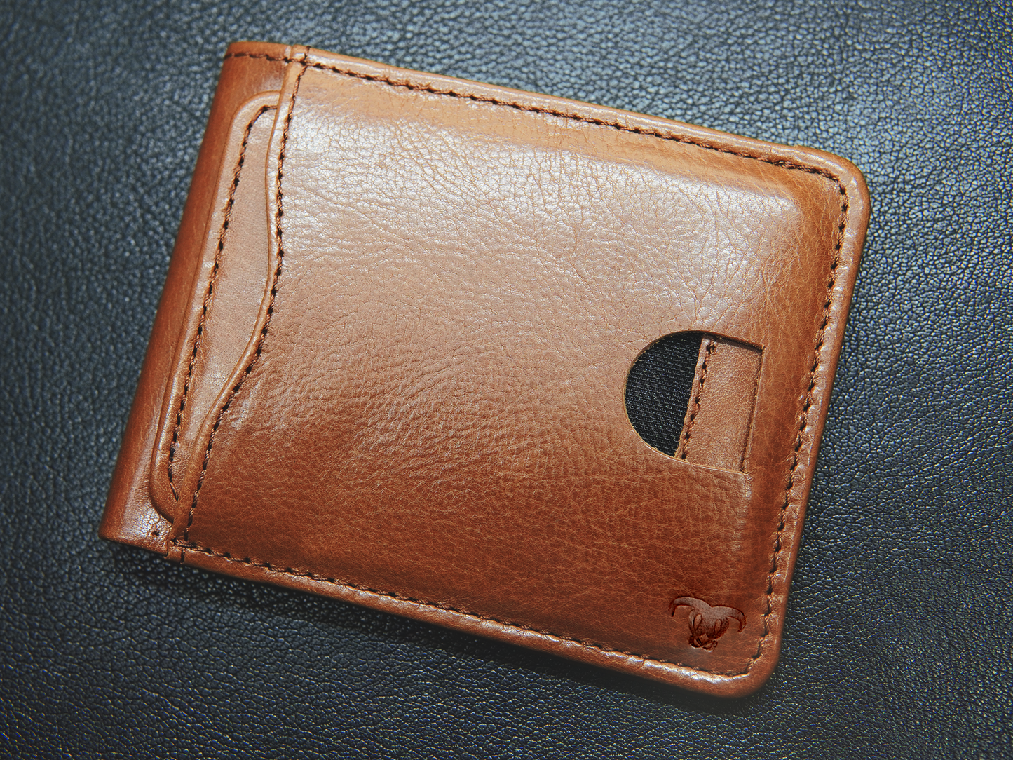Bronze bifold leather wallet