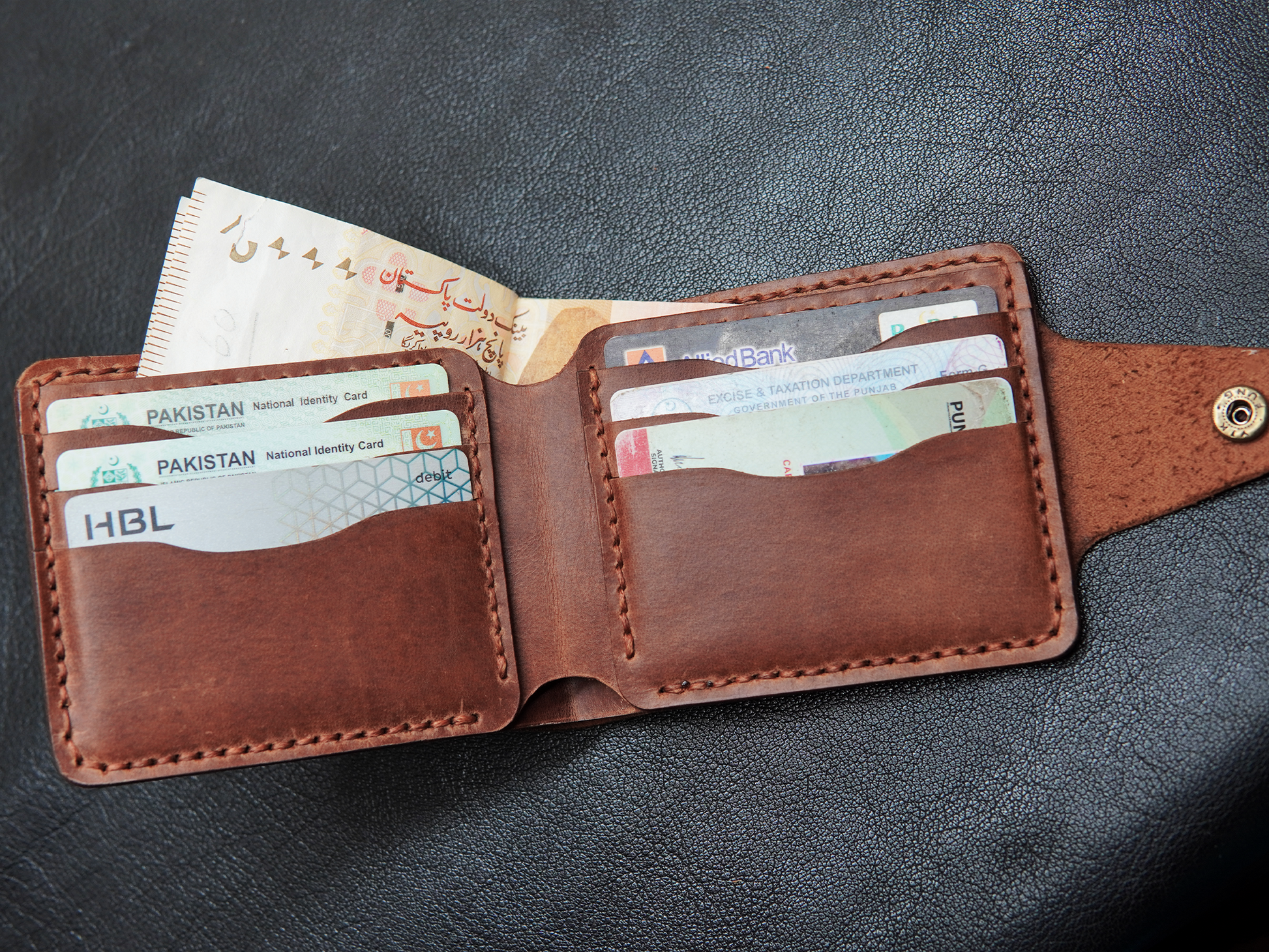 Brown leather wallet