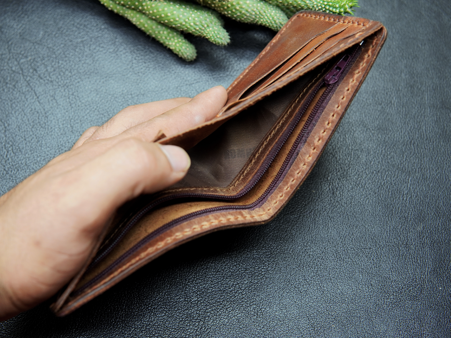 Brown leather wallet