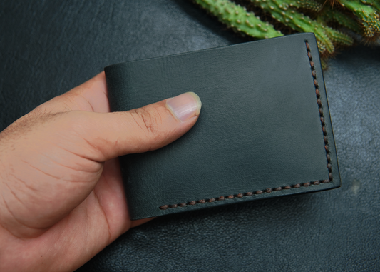 Classic handmade leather wallet with a modern touch.

