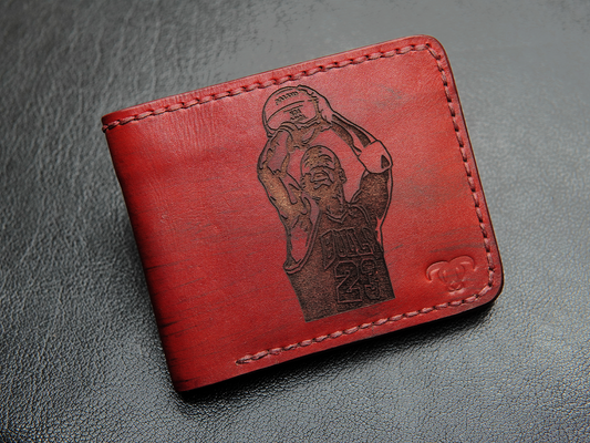 Deep red tone genuine leather wallet for men