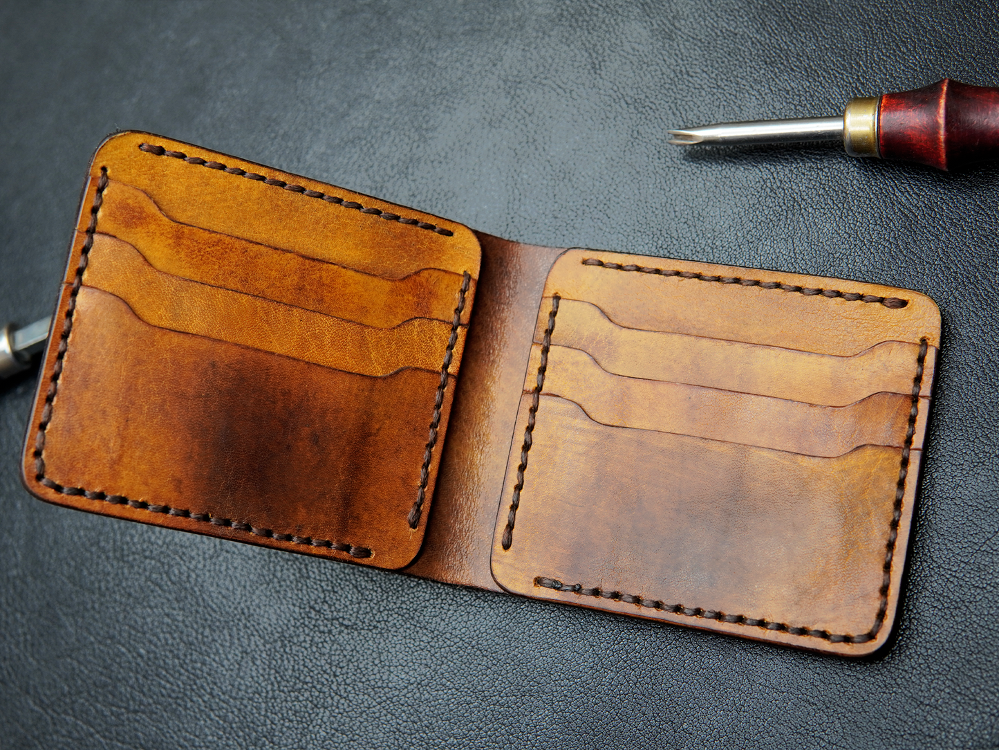 Interior of Dual Infinity wallet showing 6 card slots 