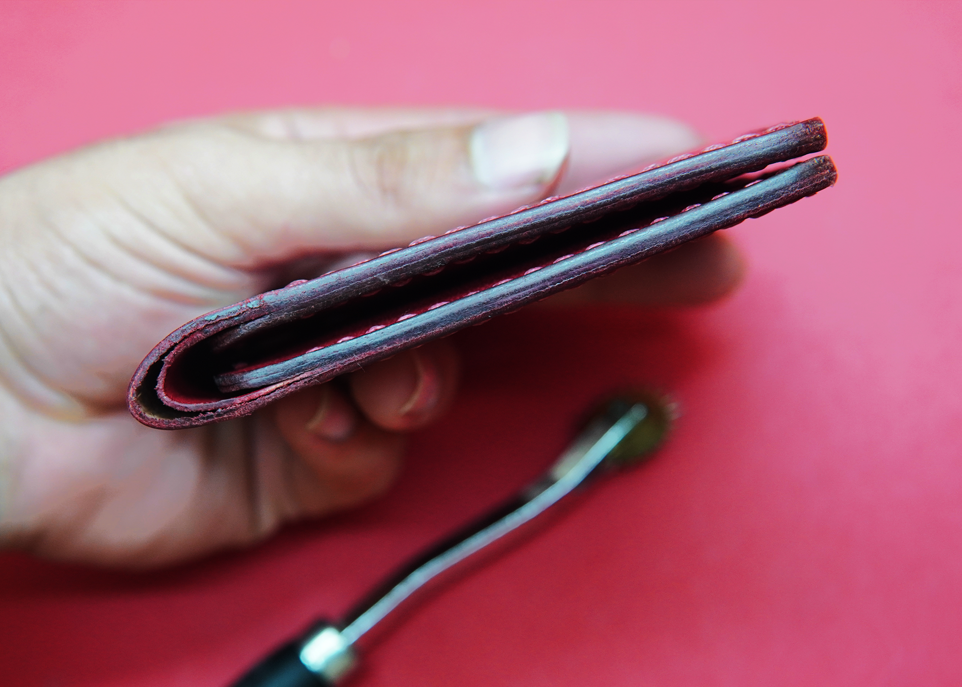 Luxury handmade leather wallet in Pakistan with a modern design.

