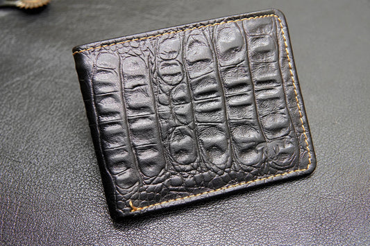 Black crocodile leather wallet for men – stylish and premium design.

