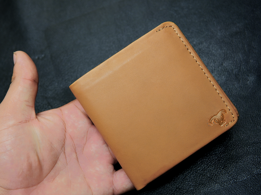  brown trifold leather wallet for men – slim and compact wallet design by Bovidas
