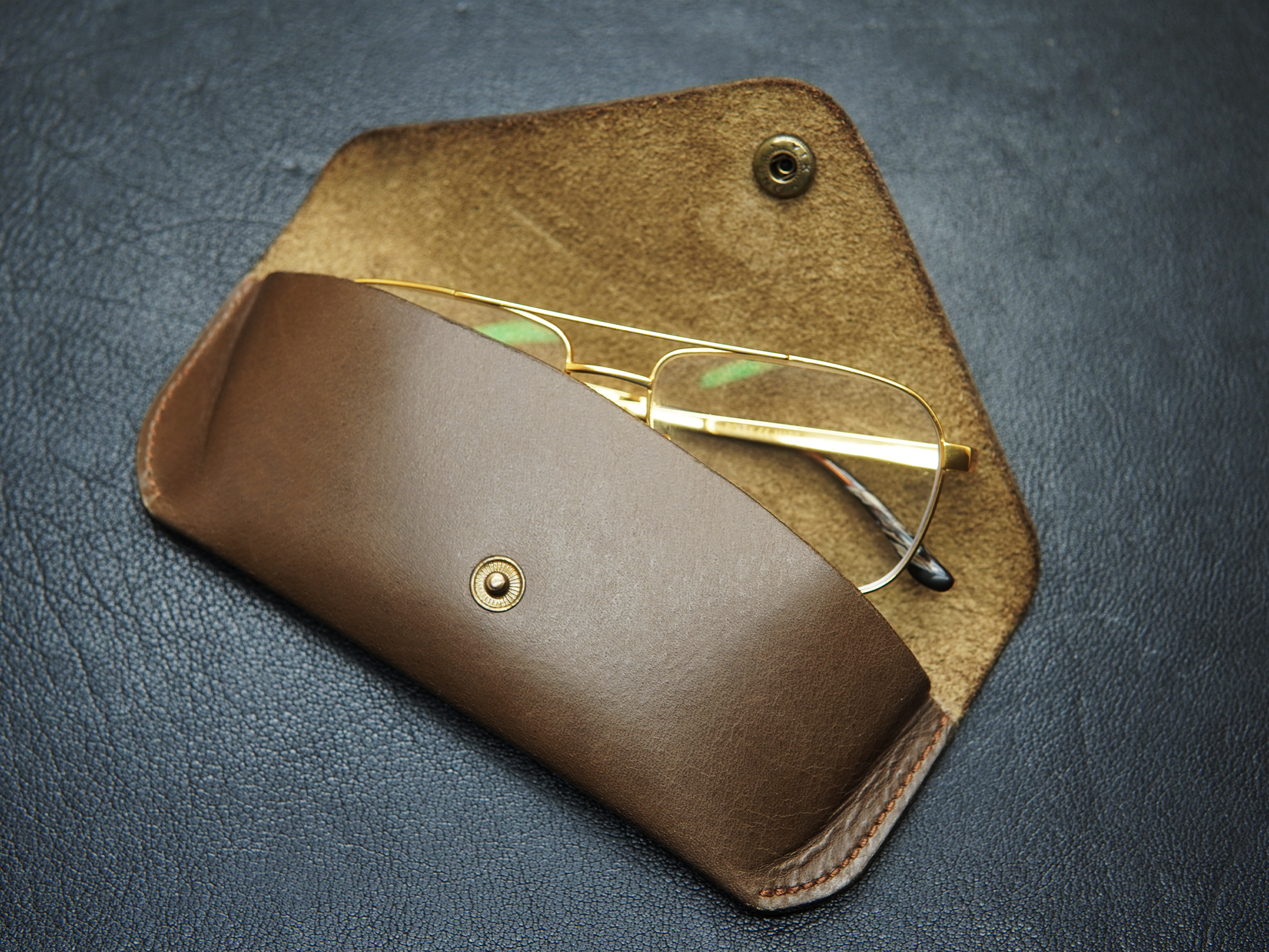 Brown leather glasses case box cover for protection of both men ad women glasses