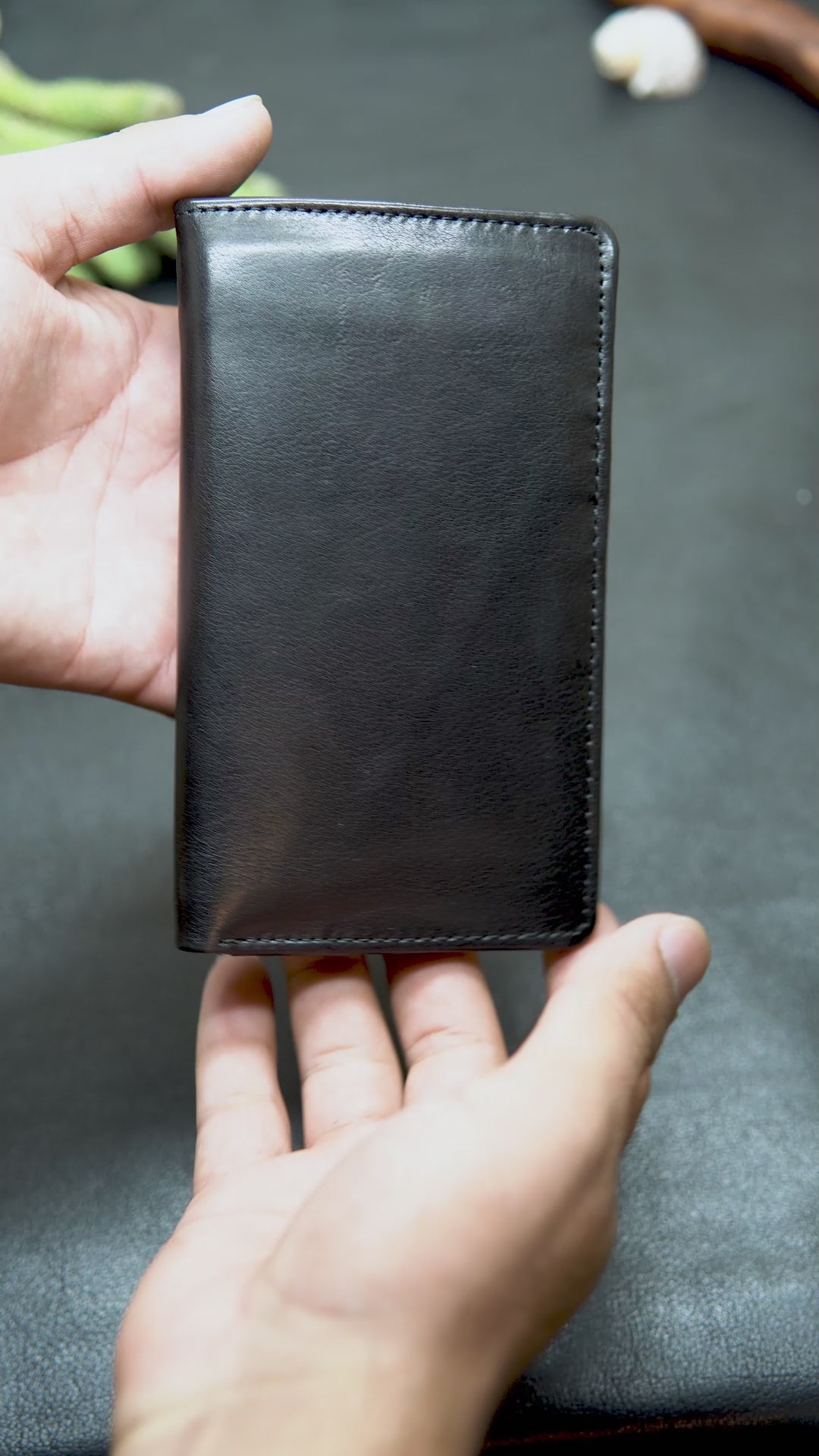 Black leather wallet