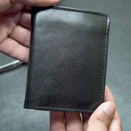 Luxury Full-Grain Leather Black Organizer Wallet