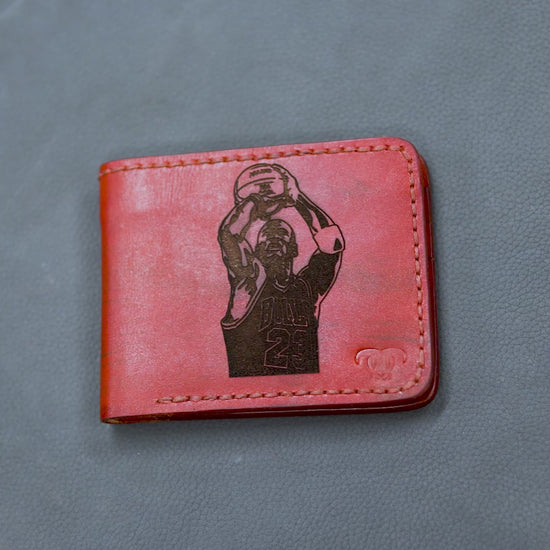 Preview of Deep red tone genuine leather wallet for men