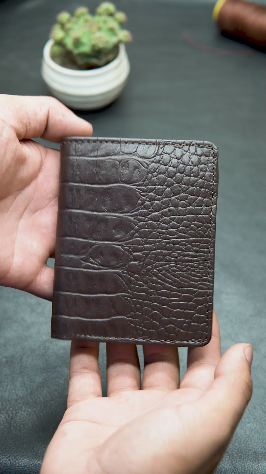 Close-Up of Textured Full-Grain Leather Surface